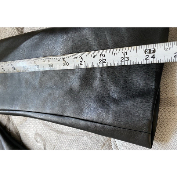 Aaron & Amber Womens Vegan Leather Blazer Large Black  Hipster 70's Sports Coat - Picture 13 of 13